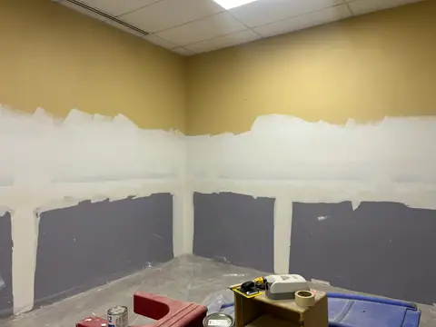 Patching the walls for tile (Dog Daycare Tile, Littleton)