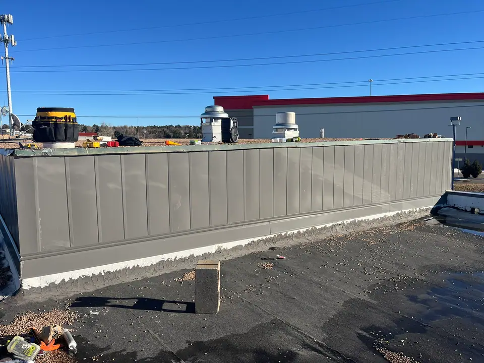 Finished, clean, solid & secure (Rooftop Screen Wall & Security Mesh, Denver Tech Center)