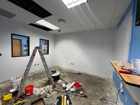 A new office, drywall finished (School Office Refresh, Northwest Denver)